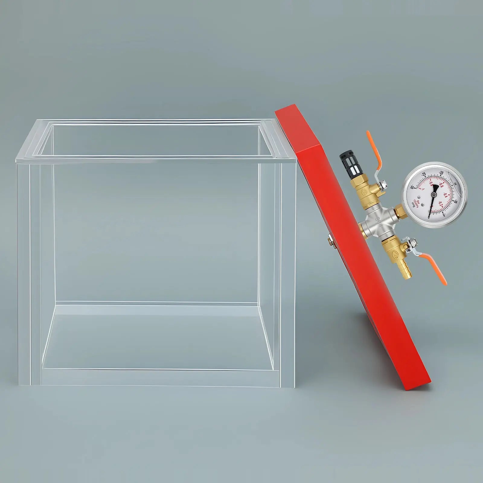 Comprehensive product view and setup components for StonyLab Acrylic Vacuum Chamber with 10.2 mm Vacuum Port