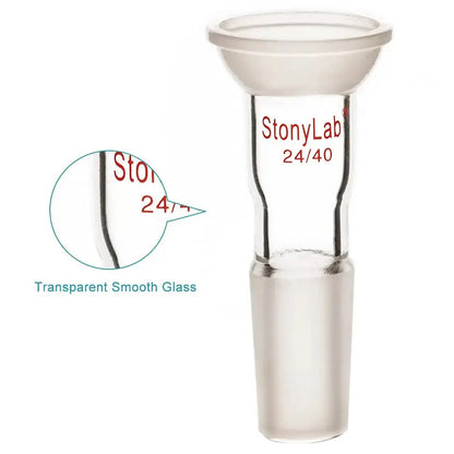 Adapter with Ball Socket with 35/20 Top Spherical and 24/40 Bottom Inner Joint Adapters - Connecting