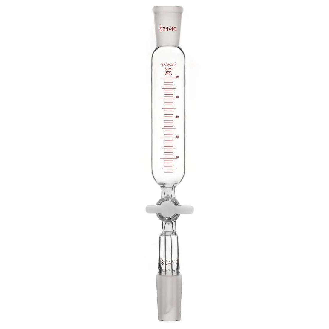 Addition Funnel PTFE Stopcock 24/40 Joint Graduated | StonyLab
