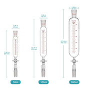 Addition Funnel, 24/40 Joint, PTFE Stopcock, 50-500 ml Funnels-Glass Funnels