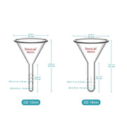 Close-up view showing the precise design and material of StonyLab Dropping Funnel for Flash Chromatography