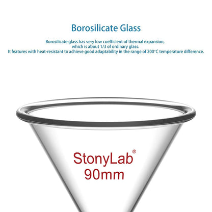 Addition Funnel, for Flash Chromatography, 12 & 19 mm OD Stem, 90 mm Top OD Funnels-Glass Funnels