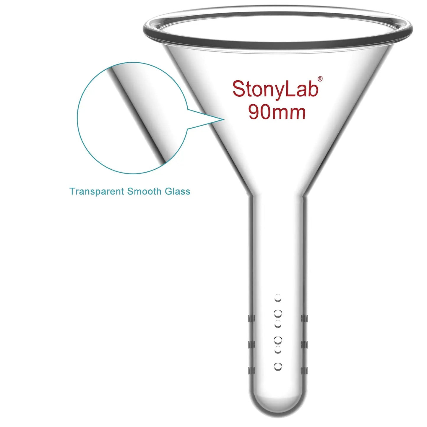 Addition Funnel, for Flash Chromatography, 12 & 19 mm OD Stem, 90 mm Top OD Funnels-Glass Funnels