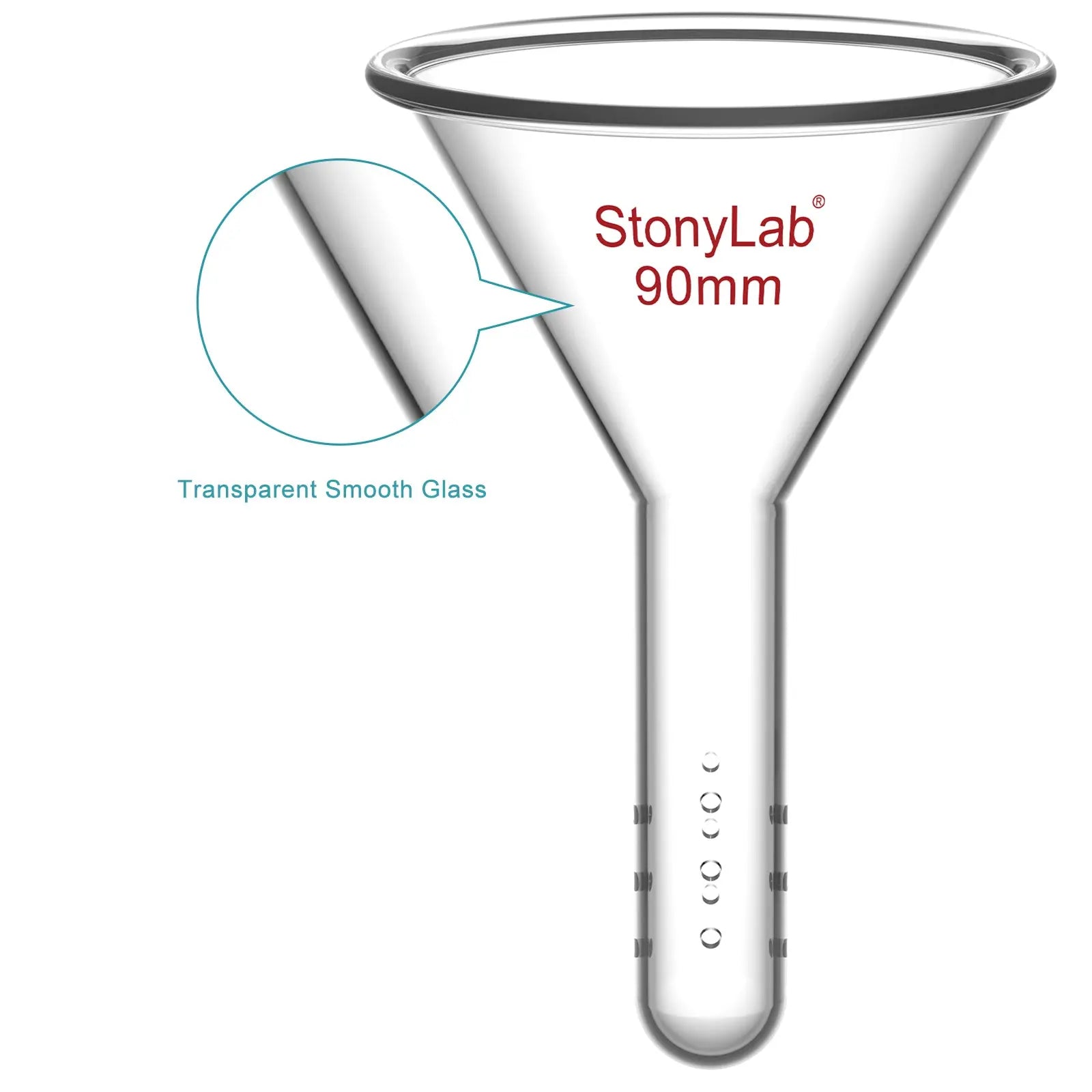 Addition Funnel, for Flash Chromatography, 12 & 19 mm OD Stem, 90 mm Top OD Funnels-Glass Funnels