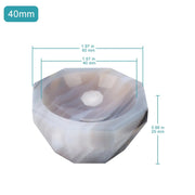 Side view and dimensional layout of the durable StonyLab Agate Mortar & Pestle (40 mm