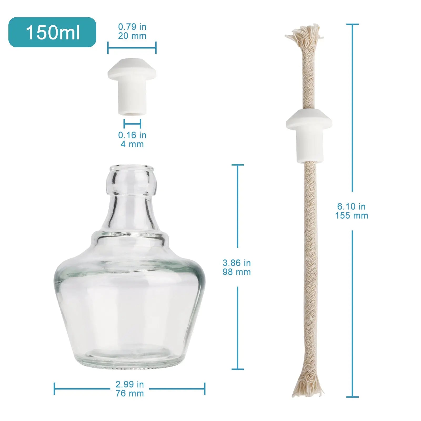 Side view and dimensional layout of the durable StonyLab Alcohol Lamp