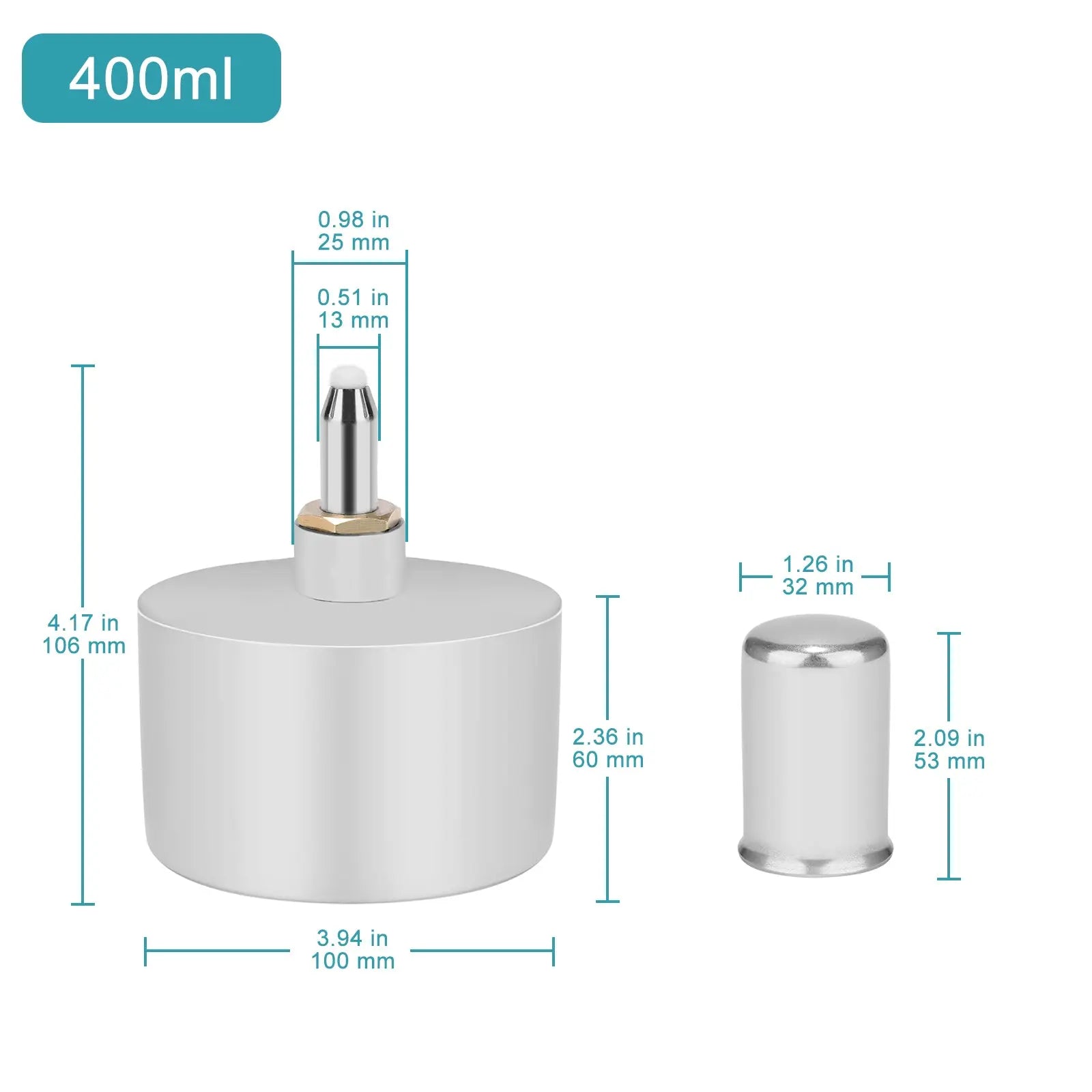 Side view and dimensional layout of the durable StonyLab Alcohol Lamp