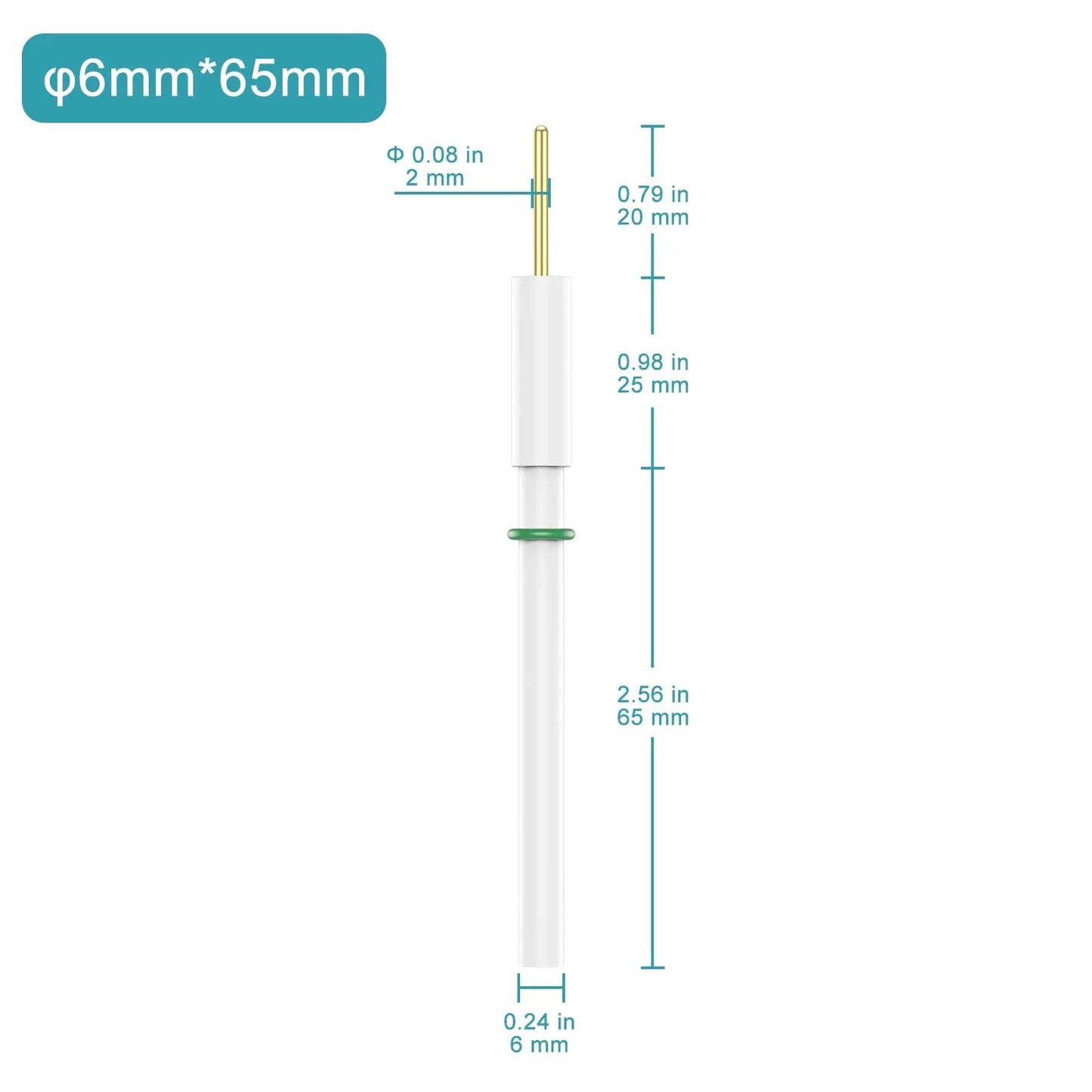 All-PTFE Ag/AgCl Reference Electrode, 6x65 mm, Acid/Alkaline Electrode-Reference
