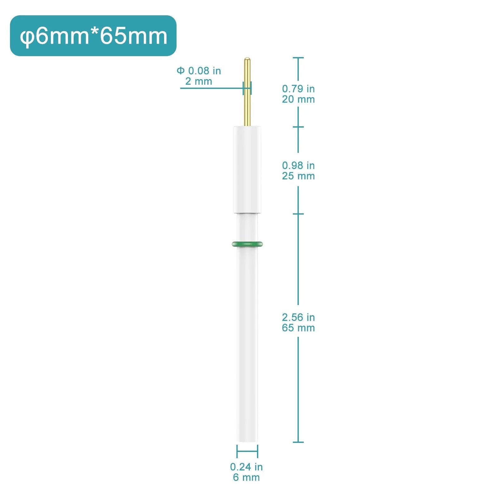 All-PTFE Ag/AgCl Reference Electrode, 6x65 mm, Acid/Alkaline Electrode-Reference