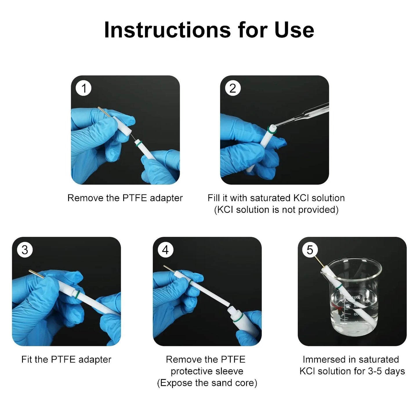 All-PTFE Ag/AgCl Reference Electrode, 6x65 mm, Acid/Alkaline Electrode-Reference