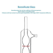 Side view and dimensional layout of the durable StonyLab Allihn Condenser Reflux for Soxhlet Extractor