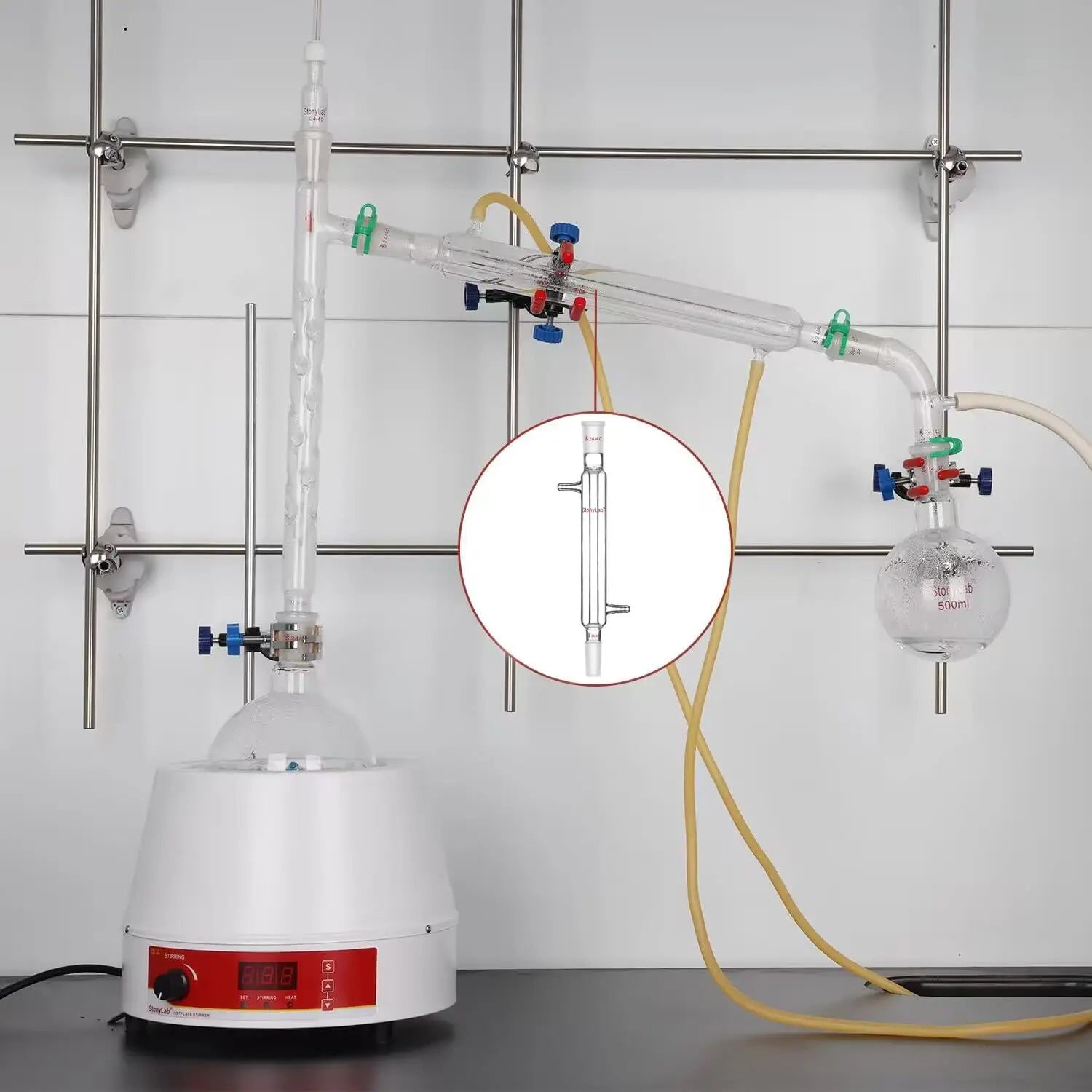 Detailed structural assembly component for StonyLab Allihn Condenser