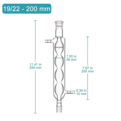 Allihn Condenser, 200-500 mm Jacket Length, 19/22 & 24/40 Joint Condensers-Allihn Condensers