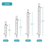 Allihn Condenser, 200-500 mm Jacket Length, 19/22 & 24/40 Joint Condensers-Allihn Condensers