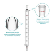 Allihn Condenser, 200-500 mm Jacket Length, 19/22 & 24/40 Joint Condensers-Allihn Condensers