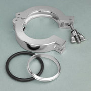 Aluminum alloy KF vacuum flange clamp with positioning support bracket, wing nut and nitrile rubber gasket for KF16, KF25, KF40 and KF50 vacuum connections StonyLab