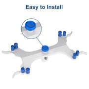 Alternative angle showing underlying build quality of StonyLab Aluminum Double Burette Clamp