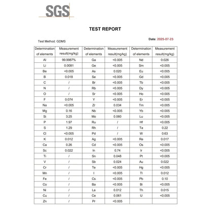 Aluminum Sheet Electrode, 10x15x1 mm, SGS Certified - GDMS Tested Electrode-General