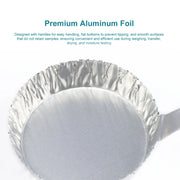 Side view and dimensional layout of the durable StonyLab Aluminum Weighing Dishes with Handles