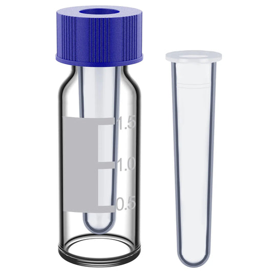 Amber Autosampler Vials with PP Inserts, 100-Pack, 2 ml