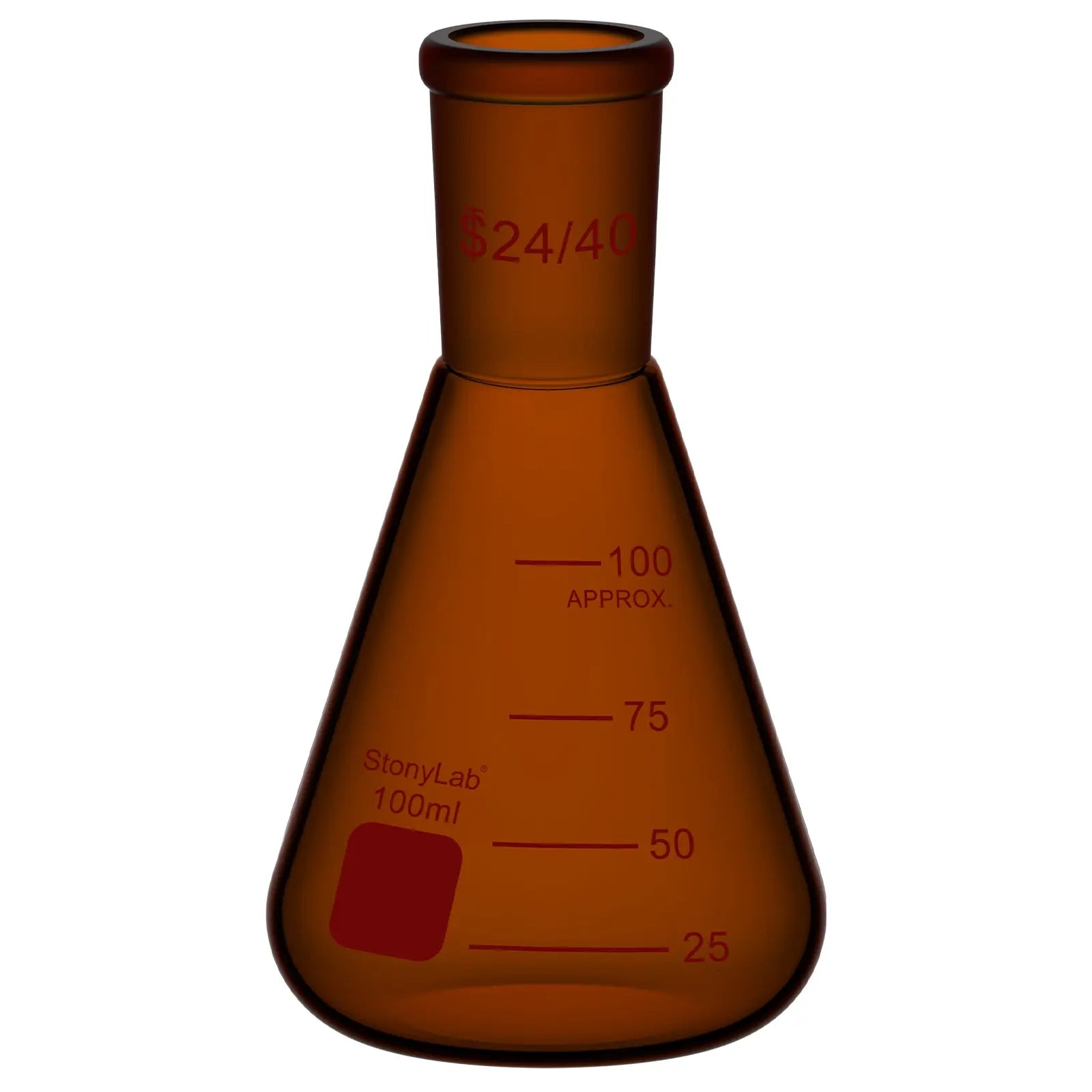 Amber Erlenmeyer Flask, 24/40 Joint, 100-500 ml Flasks-Erlenmeyer