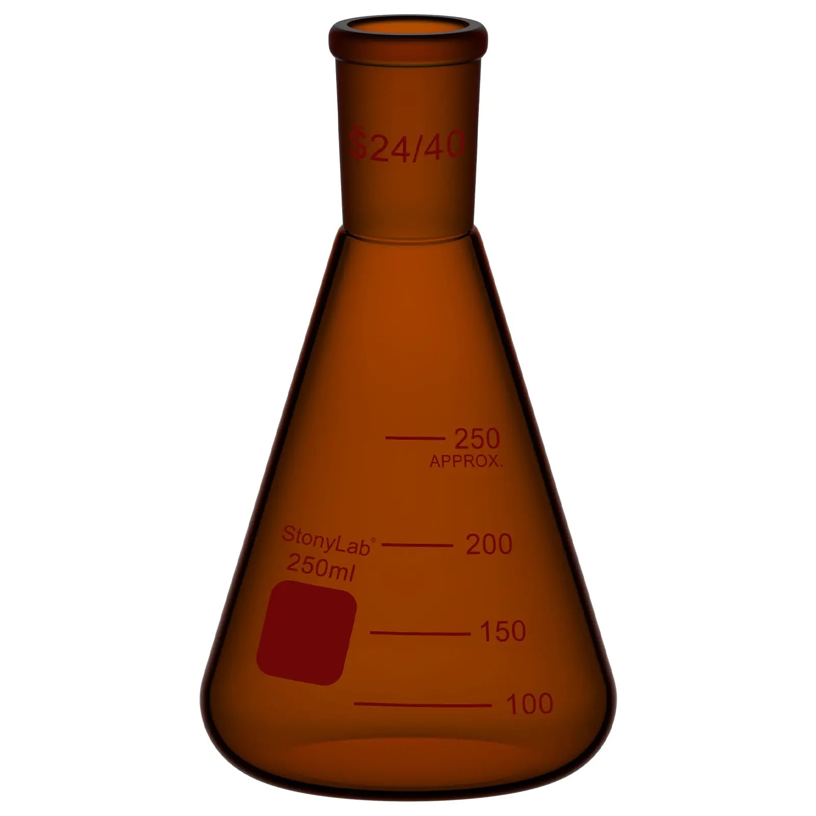 Amber Erlenmeyer Flask, 24/40 Joint, 100-500 ml Flasks-Erlenmeyer
