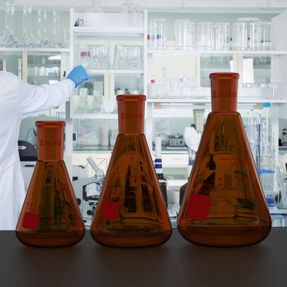 Amber Erlenmeyer Flask, 24/40 Joint, 100-500 ml Flasks-Erlenmeyer