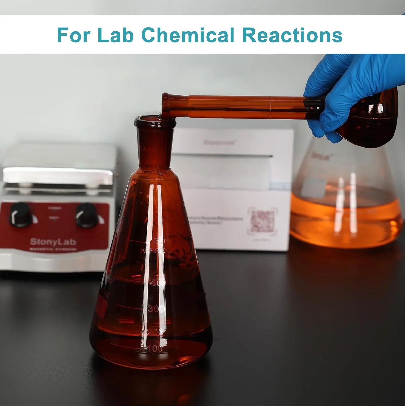 Amber Erlenmeyer Flask, 24/40 Joint, 100-500 ml Flasks-Erlenmeyer
