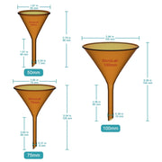 Close-up view showing the precise design and material of StonyLab Amber Filter Funnel