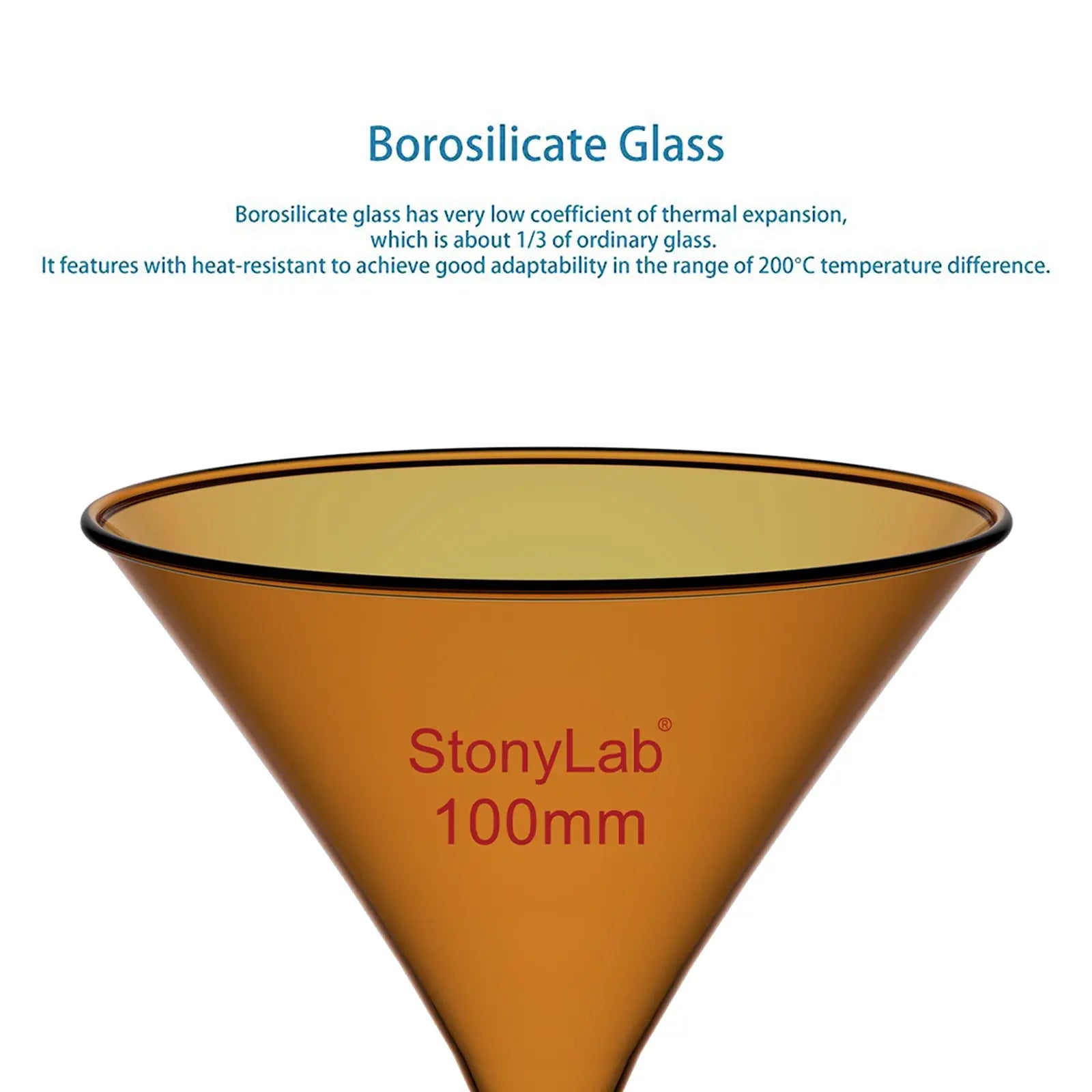 StonyLab Amber Filter Funnel heavy duty chemical processing configuration