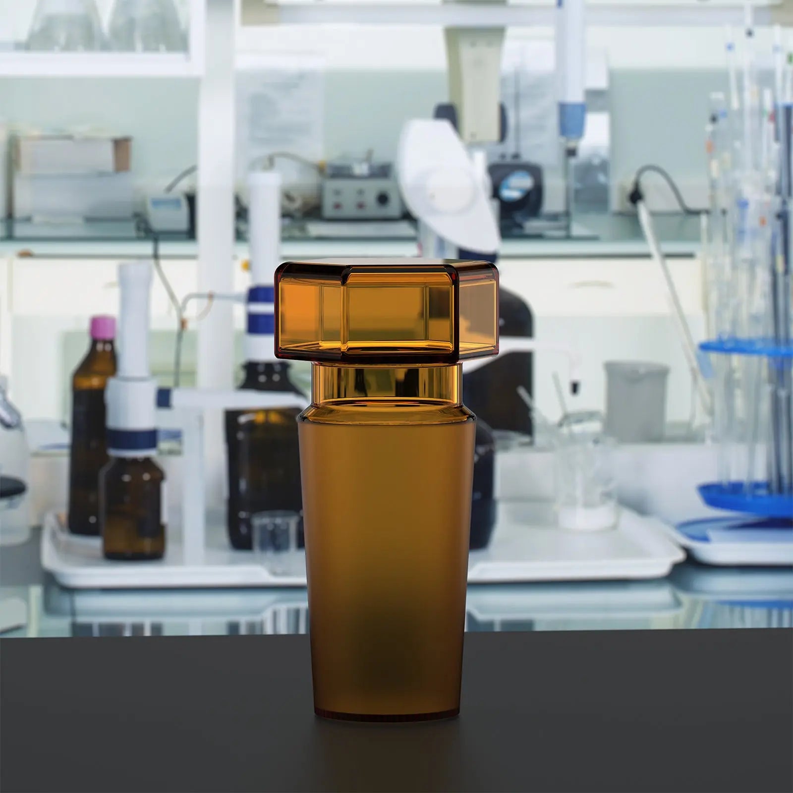 Amber Glass Stoppers, Hex-Head, Hollow Stoppers-Glass