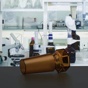 Alternative angle showing underlying build quality of StonyLab Amber Glass Stoppers
