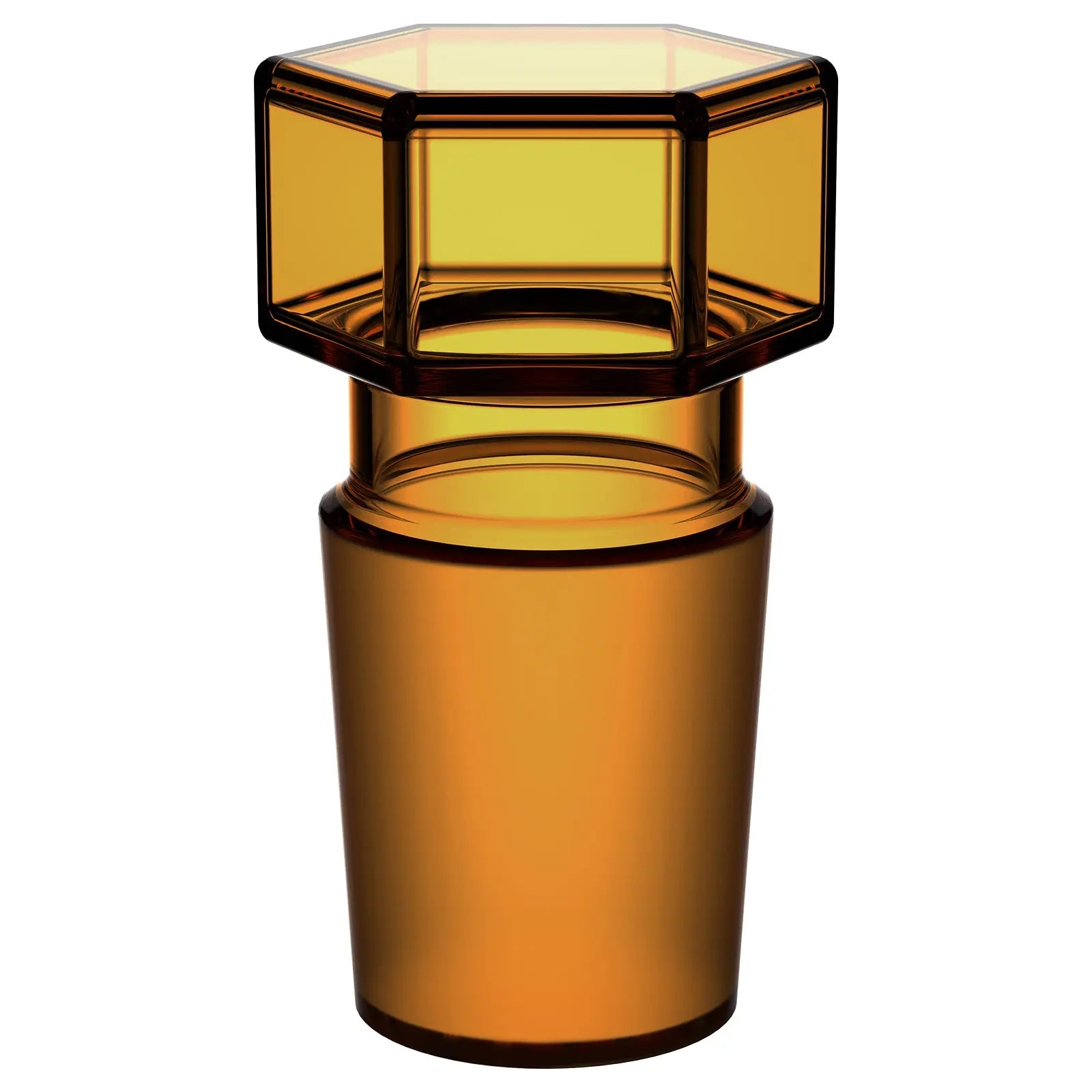 Amber Glass Stoppers, Hex-Head, Hollow Stoppers-Glass 19/22