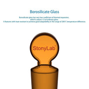StonyLab Amber Glass Stoppers heavy duty chemical processing configuration