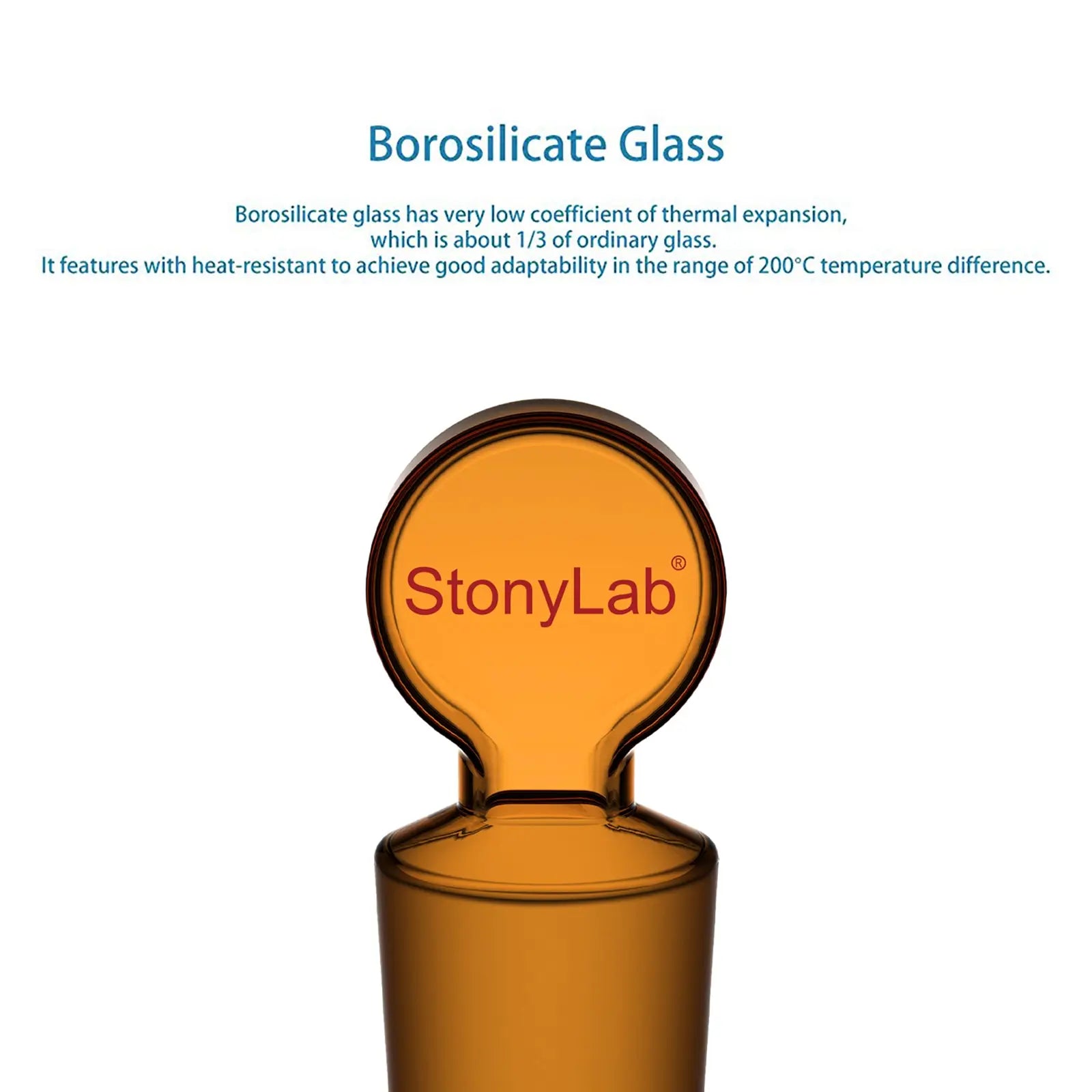 StonyLab Amber Glass Stoppers heavy duty chemical processing configuration