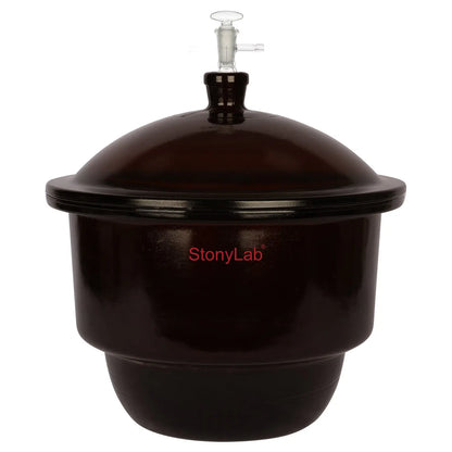 Amber Glass Vacuum Desiccator with Glass Vacuum Valve Desiccators-Vacuum 300mm (11.8 Inch)
