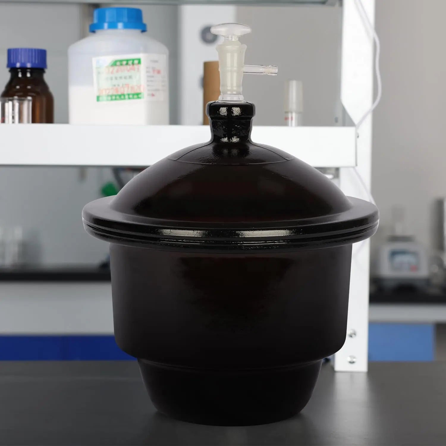 Comprehensive product view and setup components for StonyLab Amber Glass Vacuum Desiccator