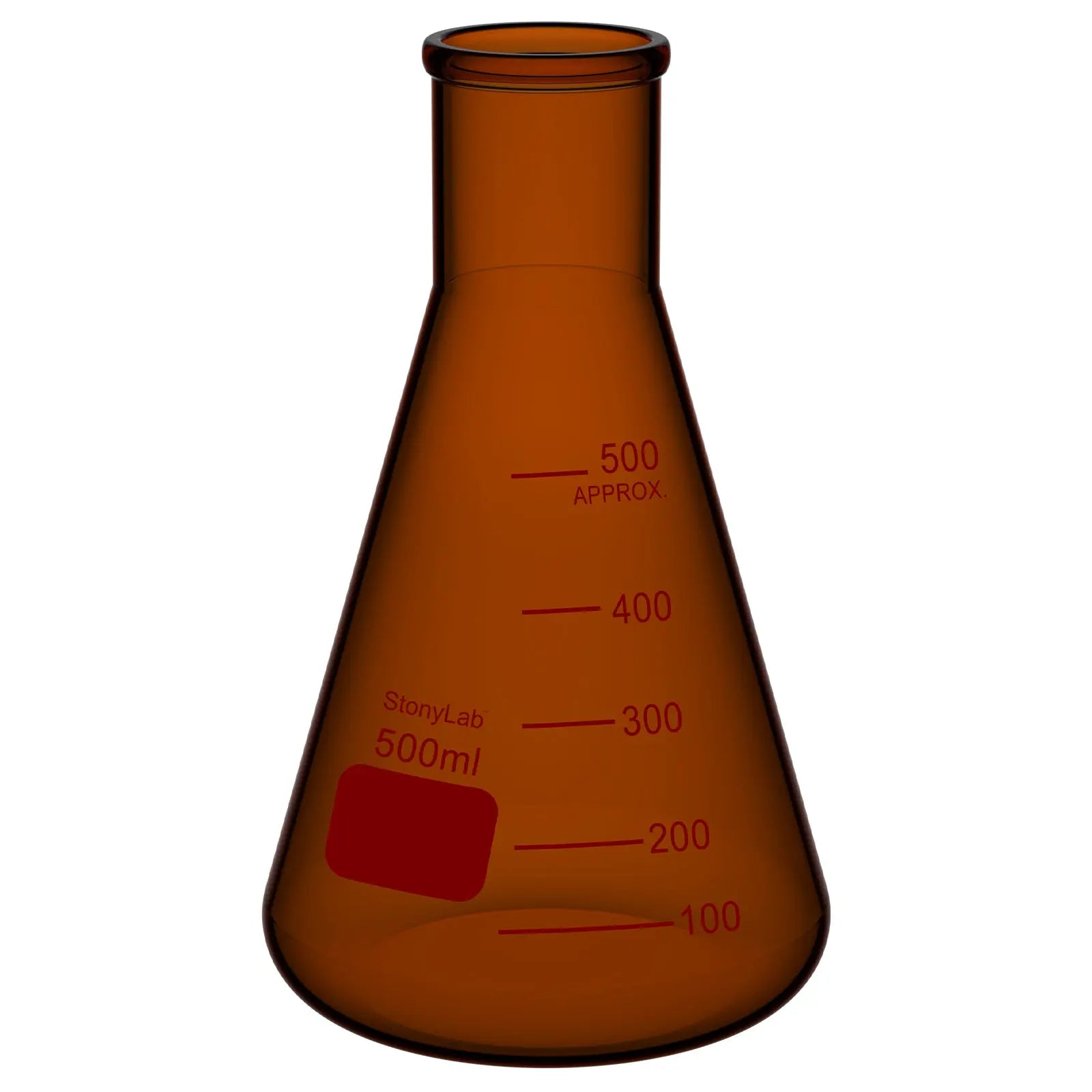 Amber Narrow Mouth Erlenmeyer Flask, 100-500ml Flasks-Erlenmeyer