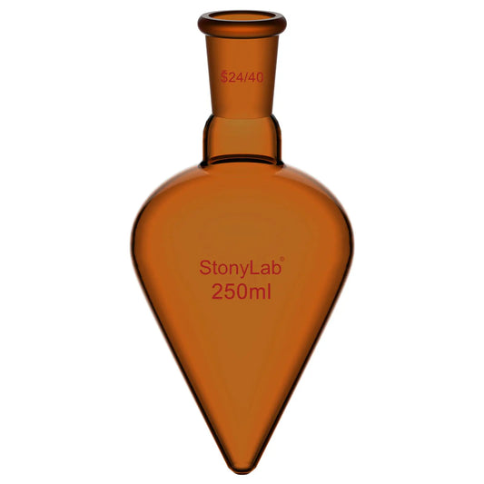 Amber Single Neck Recovery Flask, 24/40 Joint, 25-250ml Flasks-Recovery 250-ml
