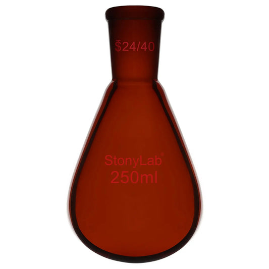 Amber Single Neck Recovery Flask, 25-250 ml  250-ml