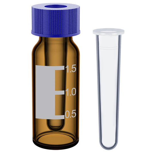 Autosampler Vials with PP Inserts, 100-Pack, 2 ml