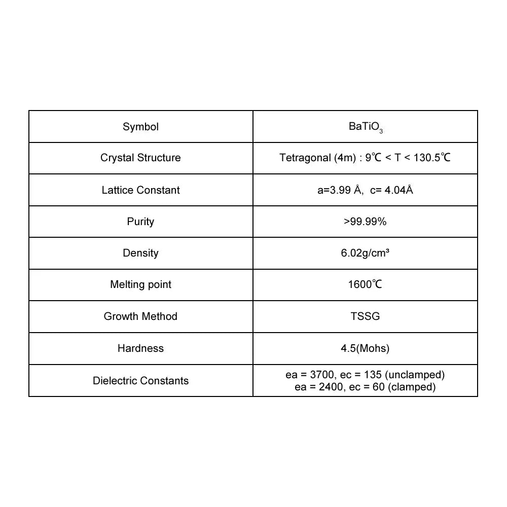 BaTiO3 Single Crystal Substrate