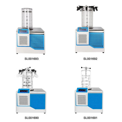 Benchtop Freeze Dryer with Vacuum Pump, -60°C Cold Trap, 0.08-0.12 ㎡ Drying Area, 4 kg/Batch Water Capture Capacity Dryers-Freeze/Spray