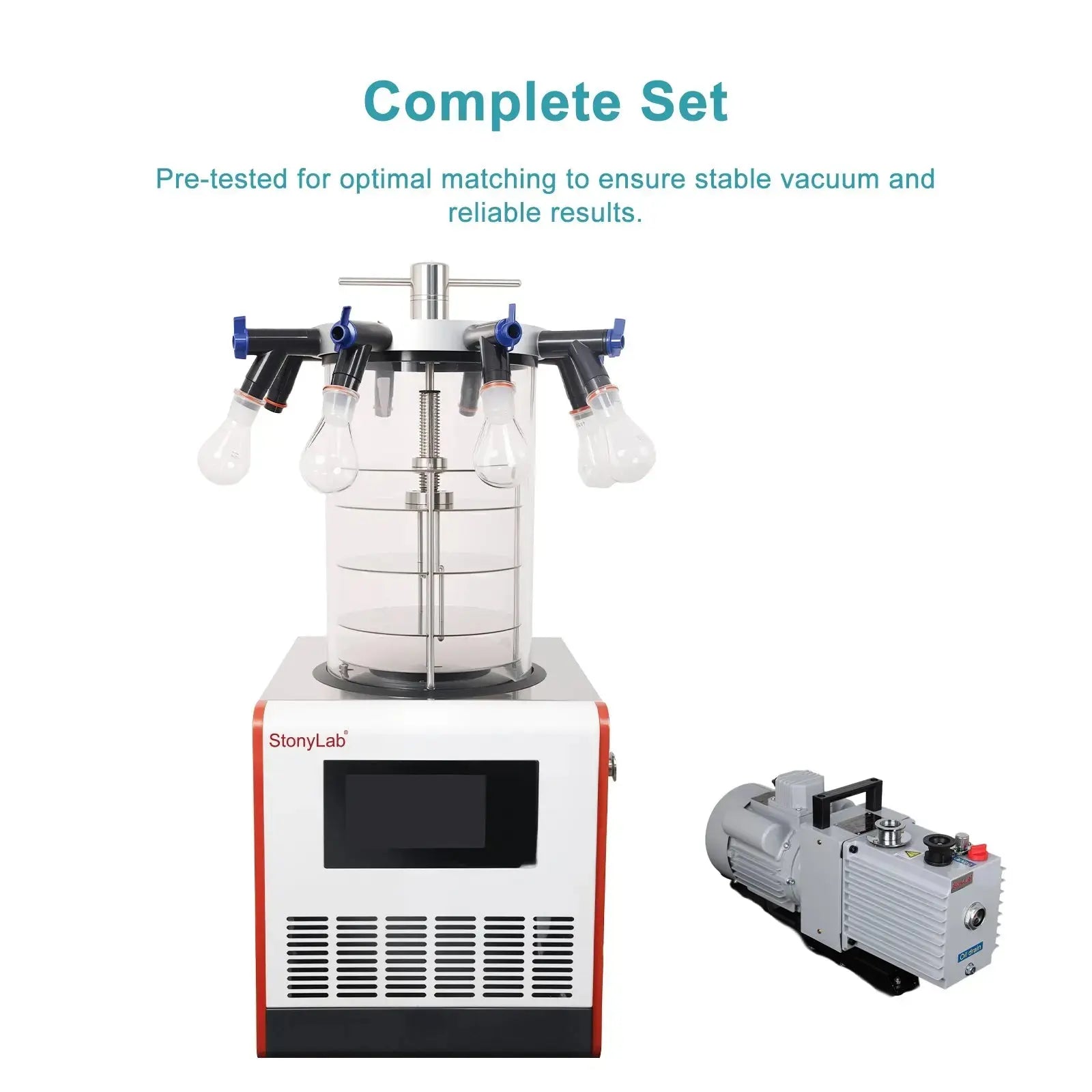 StonyLab Benchtop Freeze Dryer with Vacuum Pump heavy duty chemical processing configuration