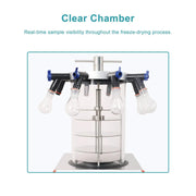 Internal heating chamber and shelving configuration of StonyLab Benchtop Freeze Dryer with Vacuum Pump