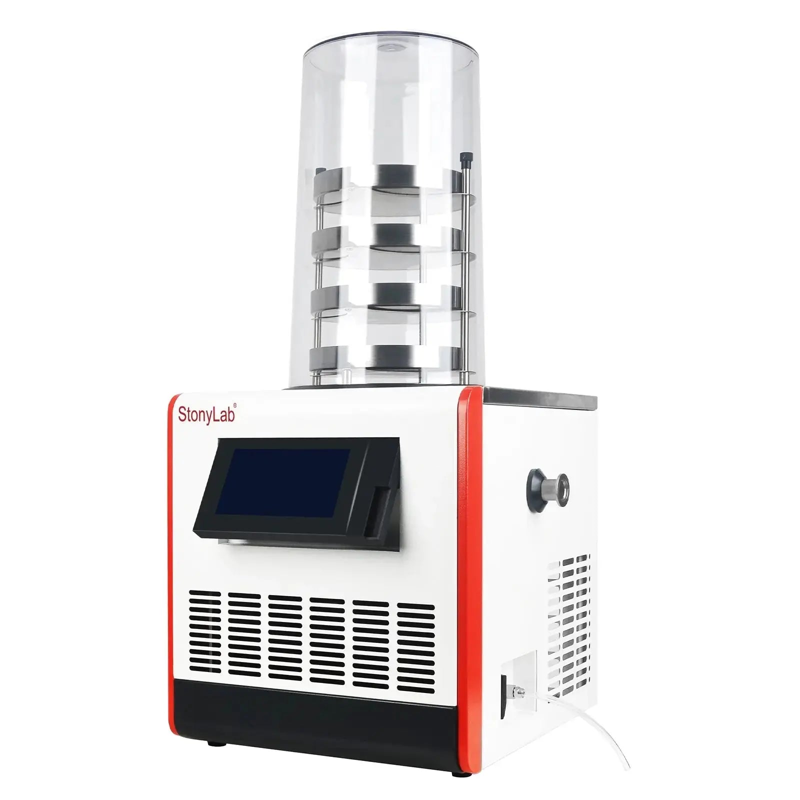 Comprehensive product view and setup components for StonyLab Benchtop Freeze Dryer with Vacuum Pump