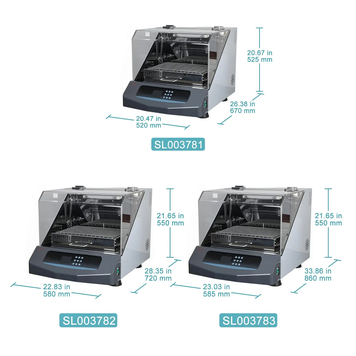 Benchtop Incubator Shaker, 20-300 rpm, PID Temperature Control, +5°C Above Ambient or 4-65°C Incubator Shaker