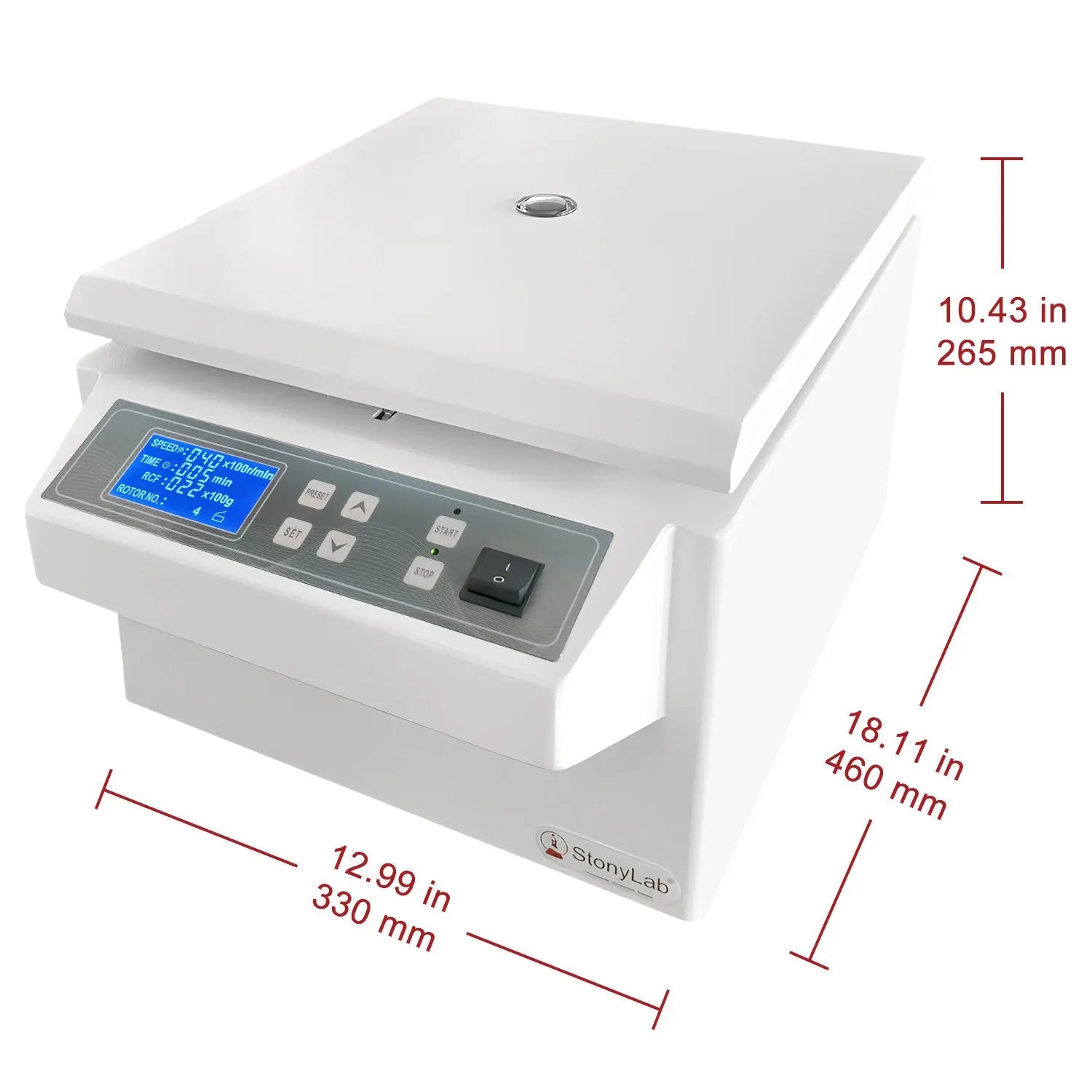 Close-up view showing the precise design and material of StonyLab Benchtop Low-Speed Centrifuge