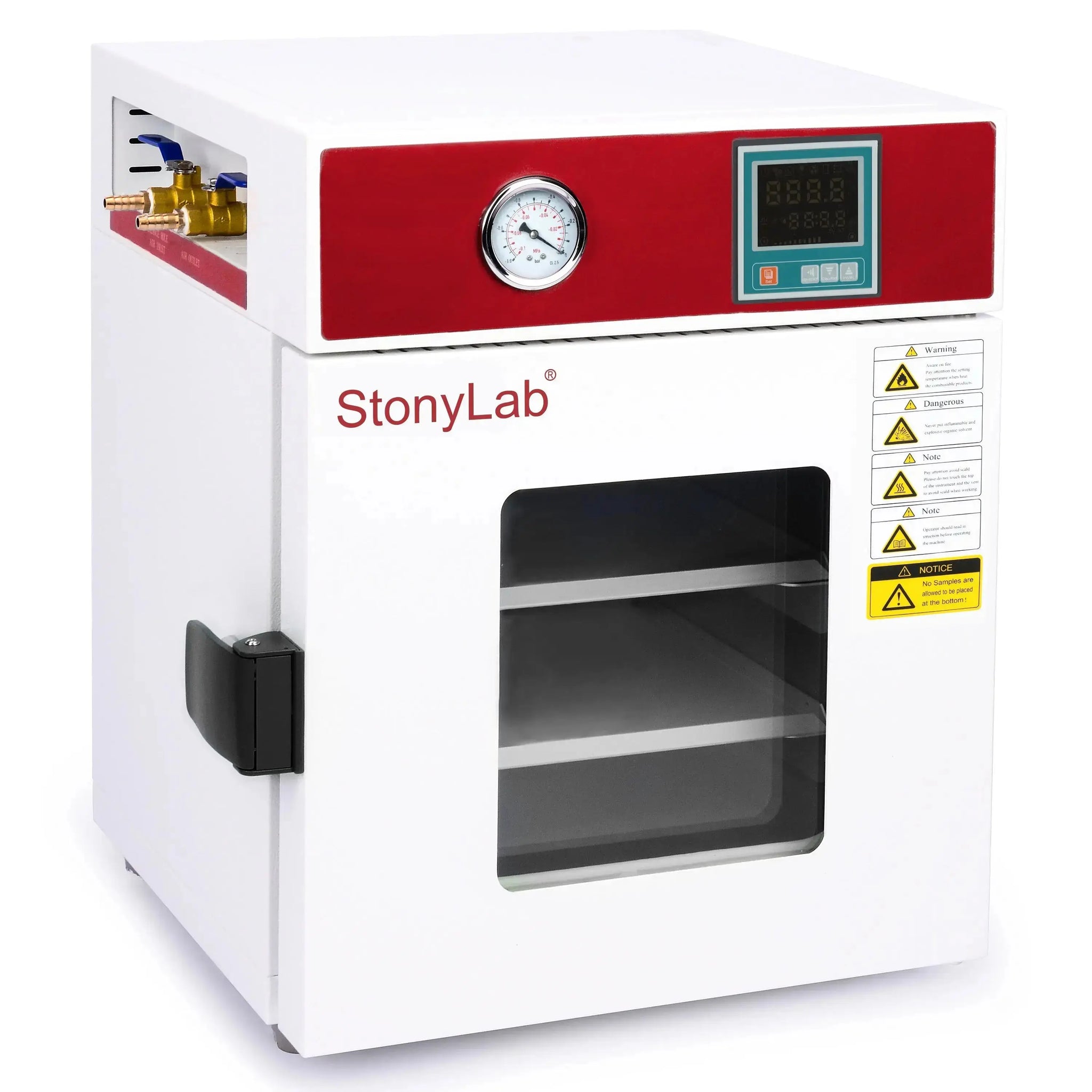 Comprehensive product view and setup components for StonyLab Benchtop Vacuum Drying Oven
