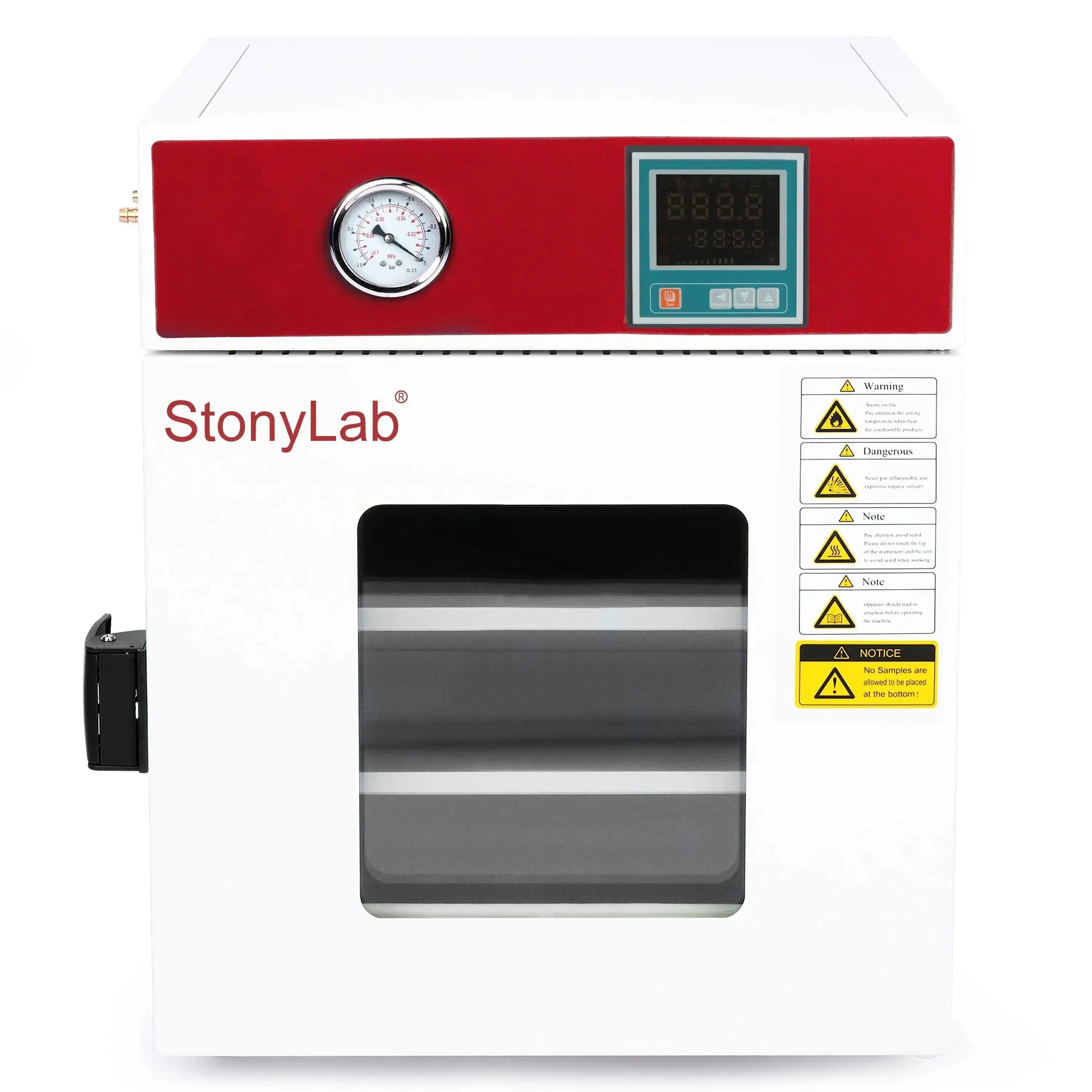 Comprehensive product view and setup components for StonyLab Benchtop Vacuum Drying Oven